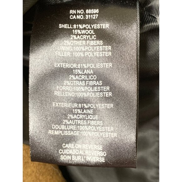 DKNY Mens Camel Overcoat Large RK10394 EUC Wool Blend Winter Lined Brown - Picture 7 of 15